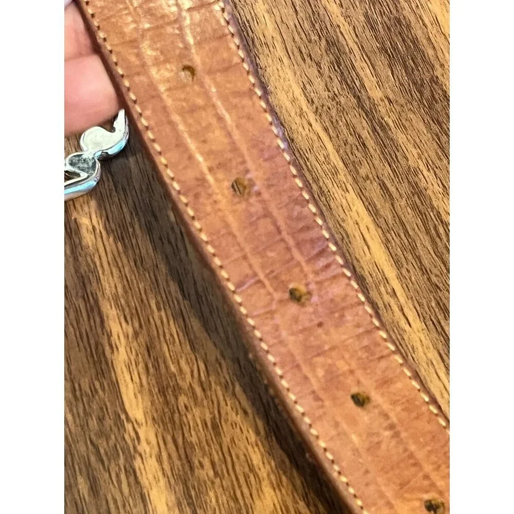 Western Metal Buckle Brown Leather Belt 36